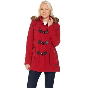 C. Wonder Zip Front Coat with Toggle Detail Size Large